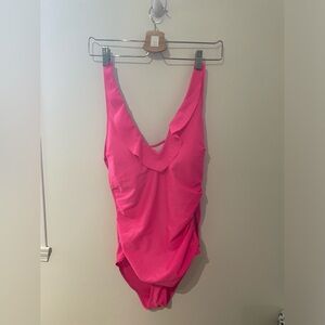 Pink Woman One Piece Swimsuit